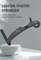 Manillar de bicicleta de carbono, barra de mango de carretera de enrutamiento interno de 400/420/440mm, piezas de cuadro de bicicleta de carretera - details 1