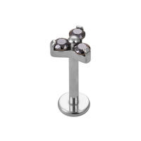 1Pc G23 titanium de la Piedra del zircon de triángulo labret stud helix cartílago de la oreja pendientes labio anillo bar joyería piercing del cuerpo - details 12