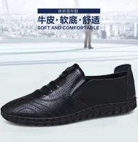 2020 Zapatillas de superficie suave con suela dura en cuir par Zapatos casuales de cuero genuino para hombres en el Hotel Piazza del Popolo en Italia - details 5