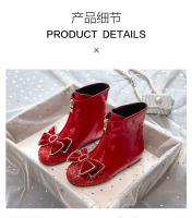Nuevas botas de cuero de terciopelo para bebé, botas cortas de cristal de princesa - details 8