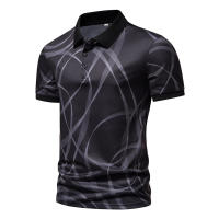 2025 nueva moda Casual Flip Collar manga corta Polo camisa de los hombres Top - details 3