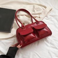 Bolso de mano de moda informal de cuero de PU vintage con diseño de doble bolsillo para mujer - details 18