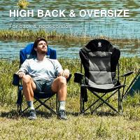 Silla de Camping Alta de 150kg Plegable, Resistente, Silla de Jardín con Bolsillo y Vasos - details 10