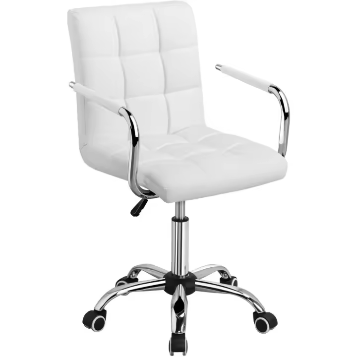 Oficina con Ruedas Giratorias Silla de Ordenador Ajustable en Altura con Asiento Acolchado Giratorio - 1