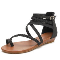 Sandalia sandalias de cuña nuevo estilo de hadas versátil punta abierta talla grande para mujer combinado con faldas zapatos romanos - details 1