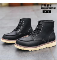 Botas de herramientas para hombres al aire libre ayuda media zapatos de cuero de estilo británico cuero genuino - details 7