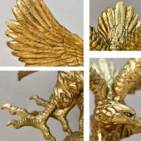 Estatua dorada de resina, artesanía artística, colección de modelos de águila 3D, figuritas Feng Shui de escritorio para el hogar y la Oficina, adorno de decoración - details 6