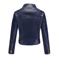 Abrigo corto de motociclista de piel sintética para mujer, chaqueta de manga larga con cremallera, ropa de otoño - details 23
