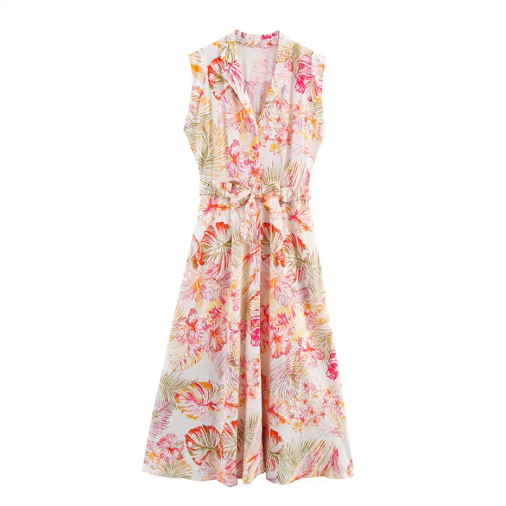 Vestido de Mujer de Moda Primavera-Verano 2025 Estilo Europeo-Americano Sin Mangas - 1