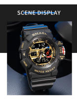 Reloj militar para hombre, resistente al agua, con manecillas luminosas, digital, pulsera de goma, deportivo, 50M, 8043 - details 12