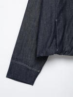 Conjunto Vaquero OUWU Minifalda, Cintura Delgada, Bomber, Manga Larga, Top con Crema, Cintura Alta, Corte en A, Falda Plisada - details 6