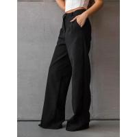 Pantalones de pierna recta de cintura alta negros de moda para mujer, nuevos y holgados de primavera/otoño. - details 2