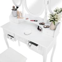 tocador de Maquillaje, Estilo Vintage, Espejo Giratorio, Taburete Acolchado, 4 cajones, Elegante, Muebles Dormitorio, tocador con Espejo, Espejo Maquillaje, tocadores de Maquillaje - details 47