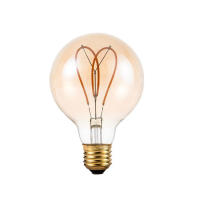 Bombilla Edison Vintage de 4W, bombilla LED amarilla cálida de 2300K, filamento suave Retro E27, corazón de cinco estrellas, G95, diamante para lámpara de decoración - details 12
