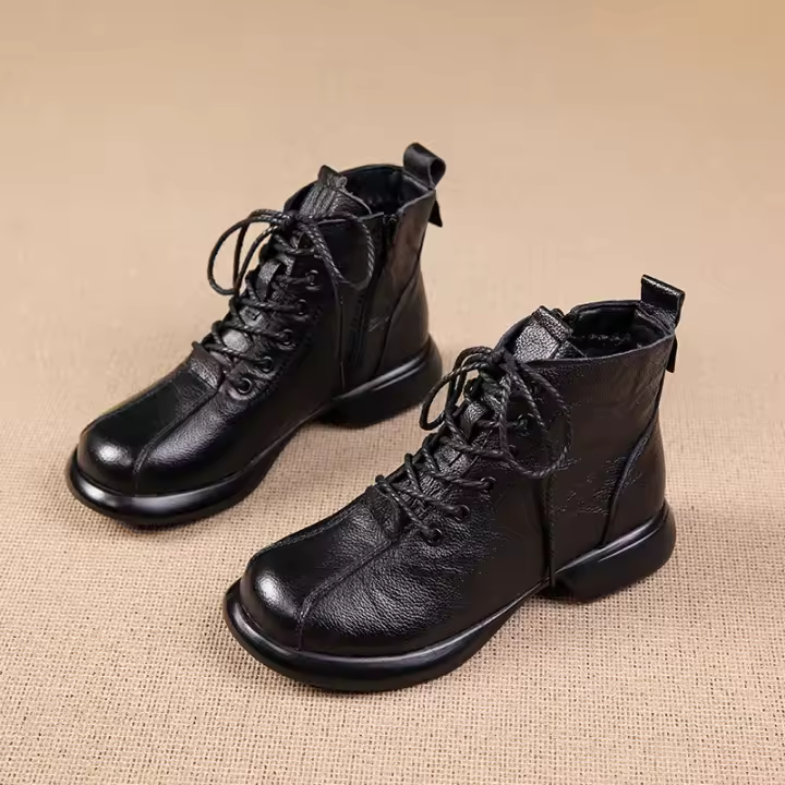 Botas retro individuales, suela suave, cuero suave, versátiles, cuero transpirable, botas Martin. - 1
