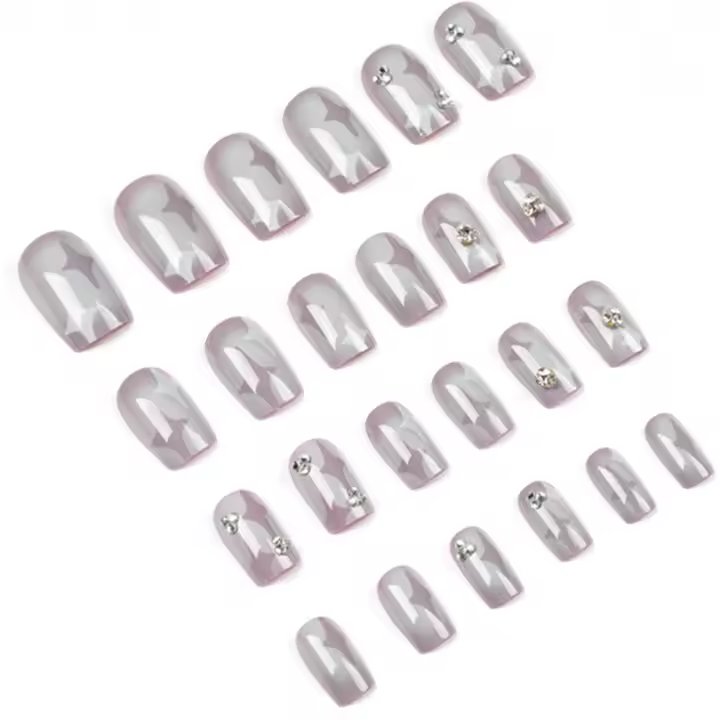 Uñas postizas decoradas con diamantes de imitación con radio y grosor adecuados para manicura principiante - 1