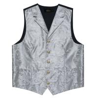 Conjunto de chaleco y corbata para hombre, traje de esmoquin de cachemir de seda, chaleco y corbata, gemelos de pañuelo para fiesta de boda, ropa de novio - details 7
