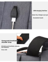 Mochila de viaje de negocios para hombre, puerto de carga USB, bolsillo separado para ordenador portátil, resistente al agua - details 2