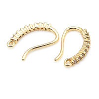 Ganchos de Pendientes de Brasso Dorado 18K con Zirconia Accesorios de Joyería DIY de Alta Calidad para Mujeres - details 19