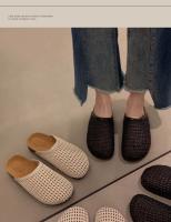 Zapatillas retro de media cabeza con bolsa tejida para mujer 2025, nuevas zapatillas romanas frescas, huecas, cómodas y transpirables de un pedal. - details 2