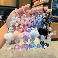 Sanrio Hello Kitty Melody Hairball teléfono cadena cámara colgante Kuromi dibujado a mano con cuentas Kawaii pulsera llavero - details 0