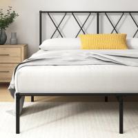 Marco de Cama de Metal Somier Altura de 30cm Montaje Fácil Espacio de Almacenamiento Bajo de la Cama Negro - details 3