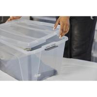 Cajas de Almacenamiento de Plata de 45L con Tapas Duraderas, Apilables para Dormitorio, Armario, Oficina Organizadora de Ropa y Zapatos - details 5
