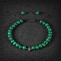 Pulsera de Piedra Natural 6mm Estilo Trenzado para Hombres y Mujeres Cruza de Oración Jesús - details 18