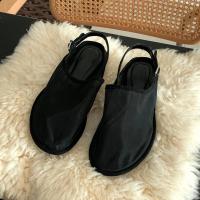 ZA zapatos de mujer bolsa cabeza media zapatillas sandalias tela de malla zapatos de malla cabeza redonda transpirable fondo plano casual muller zapatos verano - details 0