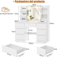 3 Tonos, Brillo Ajustable, Morno con 4 Estantes y 7 Cajones, Blanco con 3 Compartimentos Abiertos - details 4