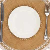 Round Placemats Set of 4,Boho Woven Jute Table Mats with Pompom Tassel for Dining Room Kitchen Table Decor(White Ball) - details 4