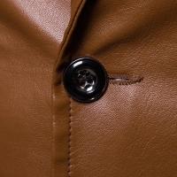 Chaqueta de Cuero PU Delgada para Hombres 2025 Estilo Casual con Mangas Largas y Abotonaduras - details 10