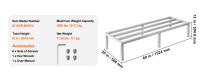 SucceBuy Estante de aluminio para estiba, estante de piso comercial para alimentos de 24" x 14", 8" fuera del piso, estante de almacenamiento de aluminio ajustable con capacidad de 1000 libras, para restaurantes, cocinas, garajes y vehículos - details 14