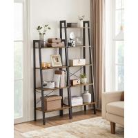 Estantería de 5 Niveles, Librería Industrial, Fácil de Montar, para Salón, Dormitorio, Cocina, Marrón Rústico y Negro LLS45X - details 3