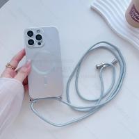 Funda con correa de cordón ajustable con revestimiento magnético de lujo para iPhone 15, 13, 12, 11, 14 Pro Max Plus, banda para el cuello con cuerda de nailon con carga inalámbrica - details 12