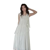 Vestido irregular de verano 2025 con falda de temperamento, diseño francés pequeño sin mangas, para mujer - details 0