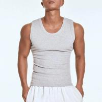 Chaleco para hombre de tela acanalada con cuello redondo, camisetas sin mangas ajustadas de color sólido, chaleco transpirable, ropa deportiva de calle para Fitness - details 12