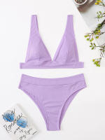 Bikini unicolor para mujer, traje de baño Sexy, conjunto de Bikini con Push-up, traje de baño brasileño, ropa de playa para verano - details 16