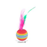 Bola de arco iris de EVA con lanzamiento de espuma ligera, juego interactivo divertido, juguete para masticar, suministros para mascotas - details 5