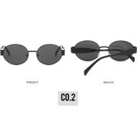 Gafas de Sol Ovaladas de Metal para Mujer Diseño Elegante y Sofisticado con Touche Vintage Doradas - details 2
