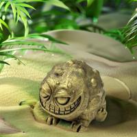 Figura de sapo pequeña y divertida creativa, artesanía de resina hecha a mano, estatua de rana de lluvia africana, escultura de Animal realista para regalo de amigos - details 4