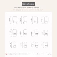 24Pcs/Box Uñas Postizas Francés Arco Iris Con Patrón De Corazón Blanco Uñas Postizas Largas Cuadradas Cubiertas De Plástico Para Manicura - details 1