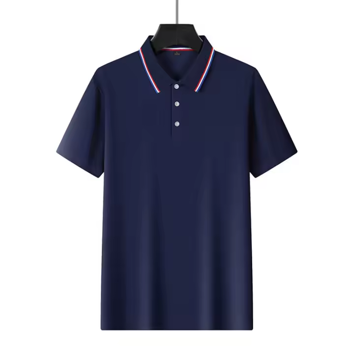 Clásico de los hombres Polo Casual de negocios de gran tamaño Polo de verano Tops de manga corta Camiseta - 1