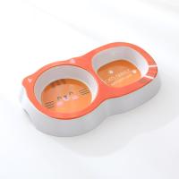 Cuencos dobles de plástico multiusos para alimentación de mascotas, dispensador portátil de dibujos animados para gatos, antideslizante, bonito alimentador de agua para mascotas - details 1