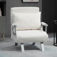 Sofá Cama Plegable Tapizado de Ante Sintético Respaldar Ajustable 5 Niveles 2 Almohadas Acolchadas - details 10