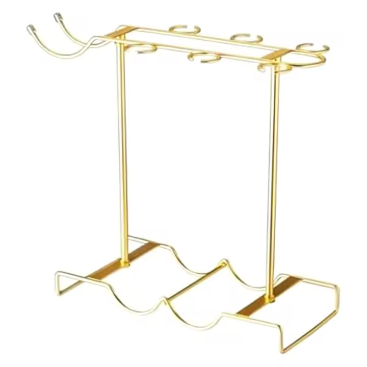Soporte para copas de vino, soporte de Metal para encimera, puede almacenar 6 copas de vino, 2 botellas, 1 decantador de vino - 1
