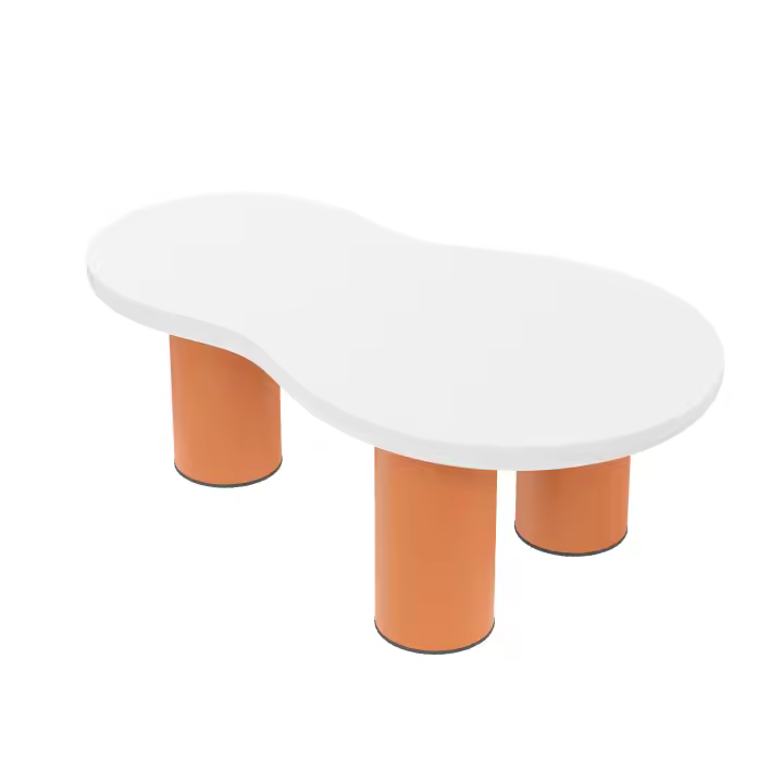 Mesa de Café Moderna en Forma de Nube Tablero de MDF Lacado Patas de PVC - 1