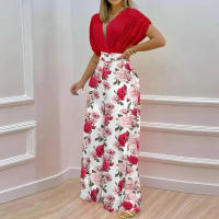 Conjunto informal de moda para mujer, pantalones de pierna ancha estampados con cuello en V, temperamento, nuevo estilo, otoño 2025 - details 7