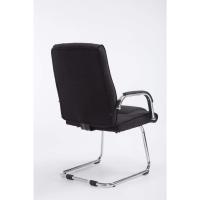 Tapizada En Tela & con Base De Metal I Silla De Conferencia con Reposabrazos, Color:Negro/Negro - details 37