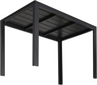 Mesa de comedor para exteriores para 6 personas, rectangular, de metal de aluminio, resistente a todo tipo de clima, mesa de patio con listones de 110x70x73 cm para terraza, patio trasero, césped y jardín - details 4